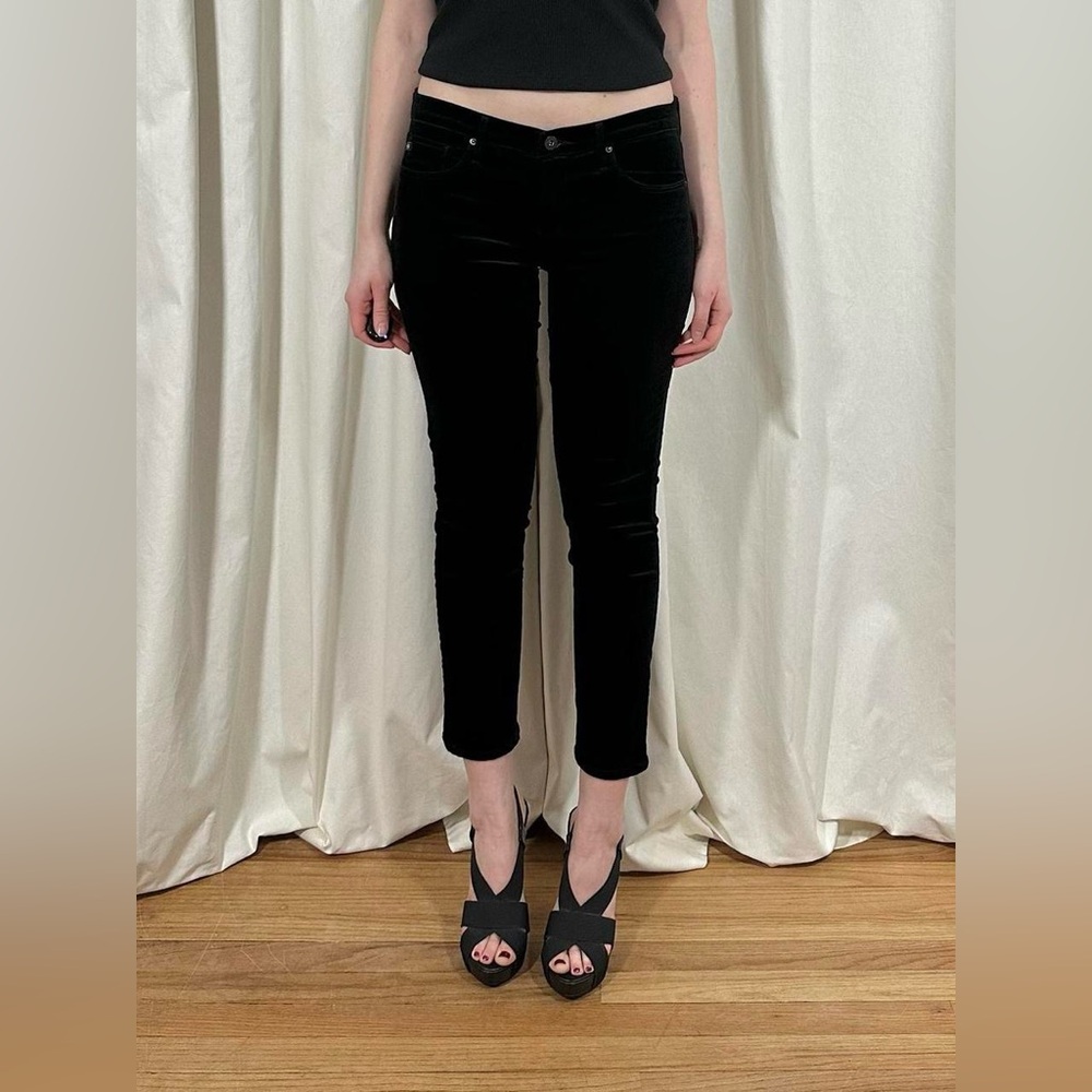 AG Jeans Velvet Low Rise Skinny Jeans - Picture 2 of 8